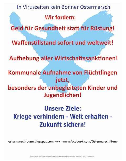 Kein Ostermarsch - aktuelle Forderungen